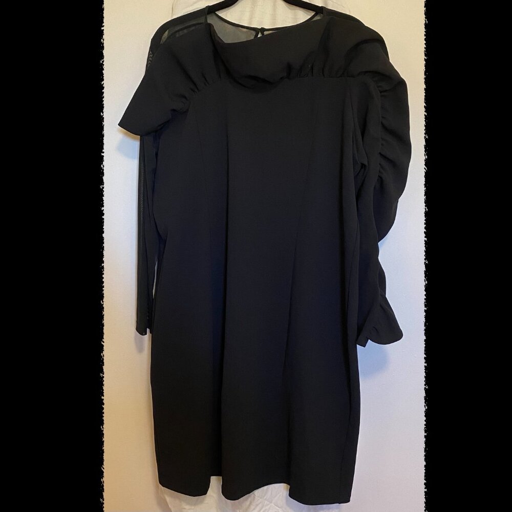 C Wonder by Christian Siriano Womens 1X (16W-18W) Runway Ruffle Dress Black NWOT - Picture 2 of 11